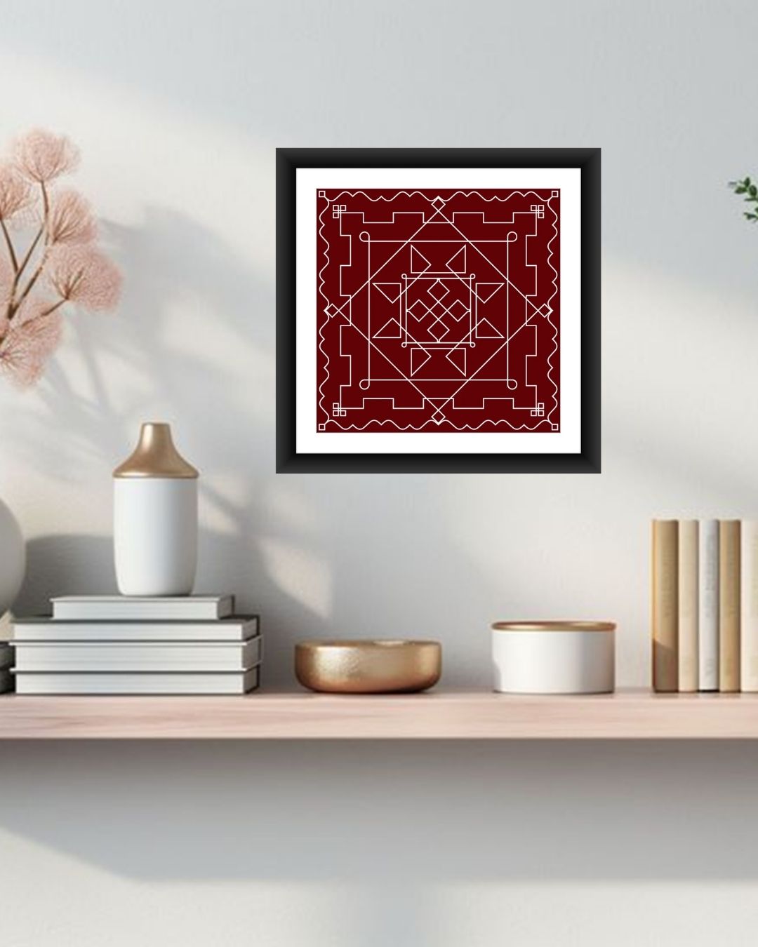 Modern Ethnic Lined Warli Art Frame for Home Decor - MIV0115
