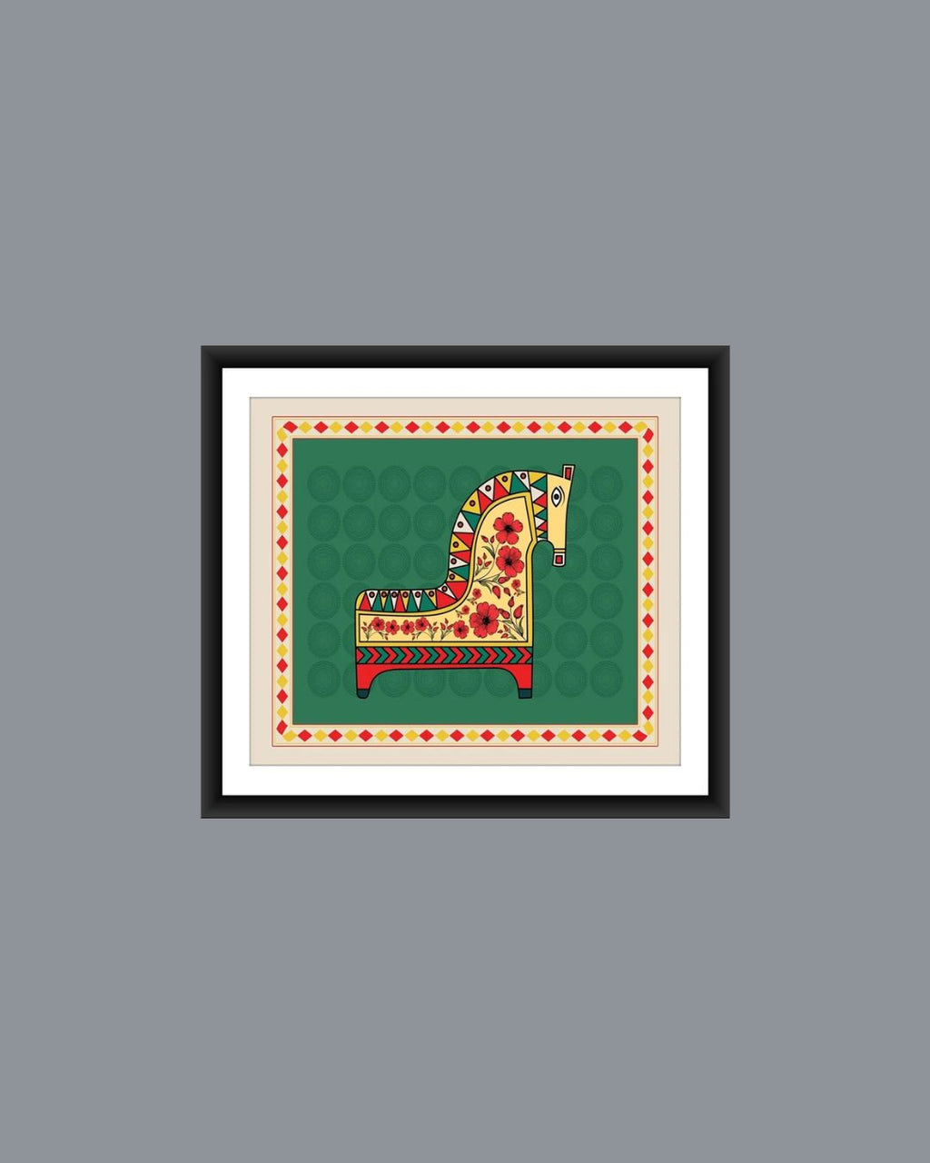 Madhubani Horse Wall Frame - MIV0182