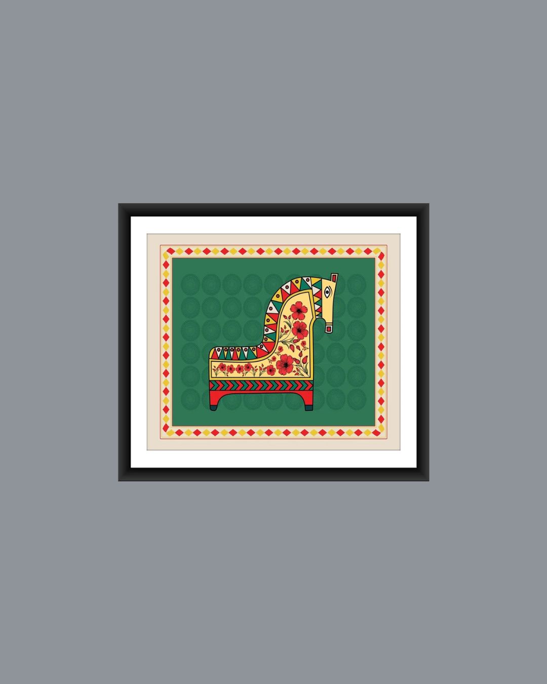 Madhubani Horse Wall Frame - MIV0182