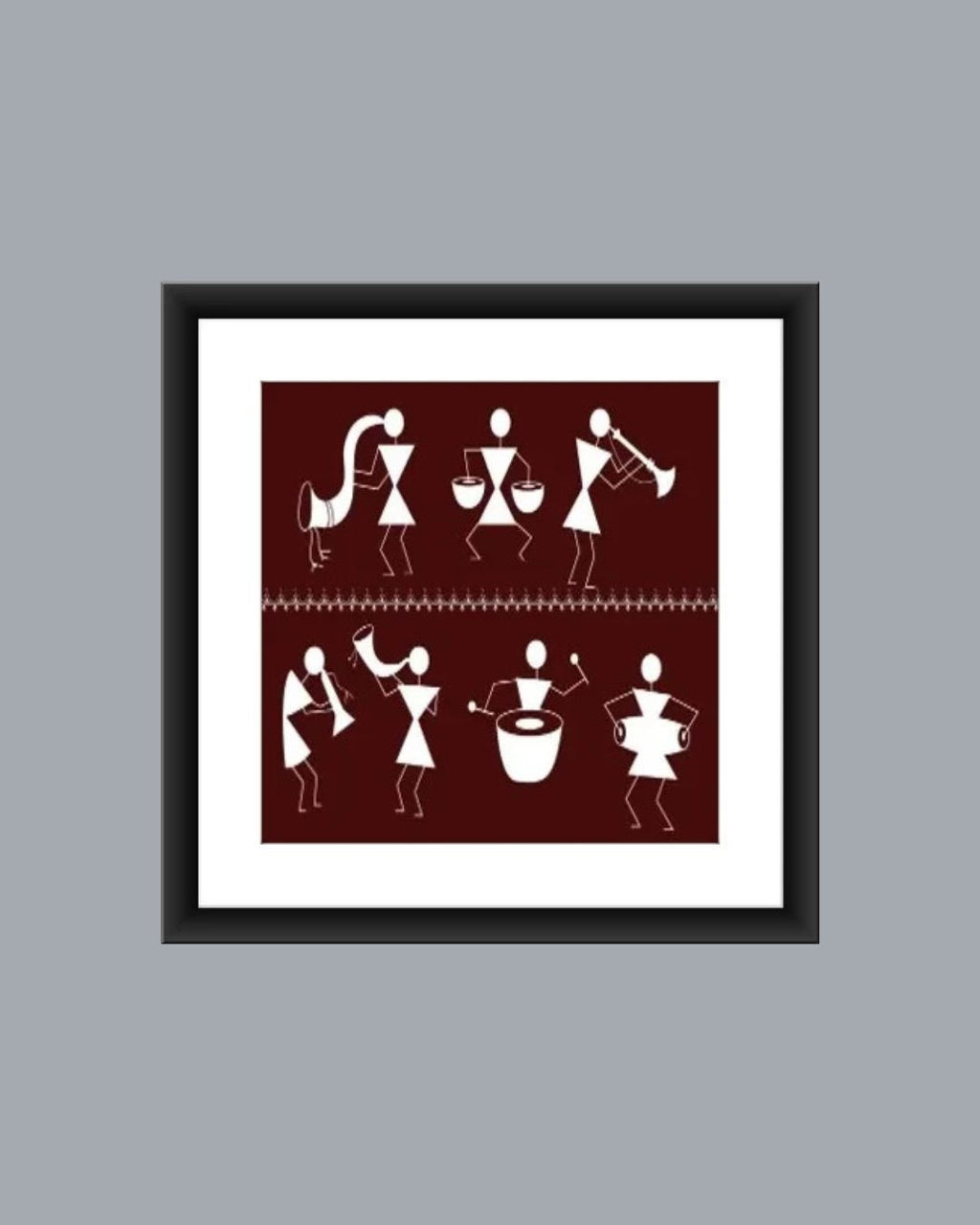 Traditional Warli Dance & Celebration Art Frame-MIV W009
