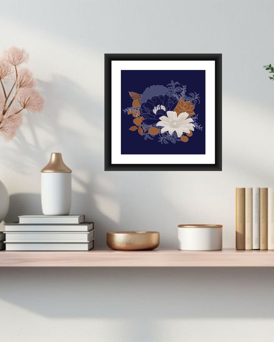 Dark Floral Wall Art Frame - MIV0164