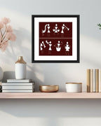 Traditional Warli Dance & Celebration Art Frame-MIV W009