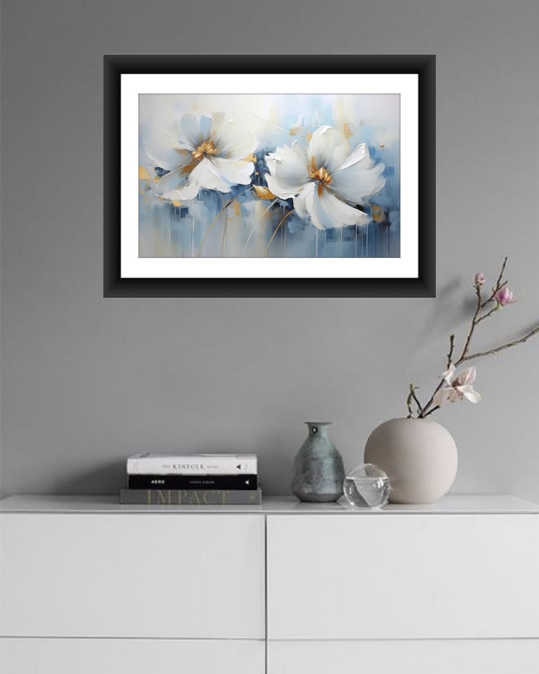 Modern Flower Illustration Wall Art Frame - MIV012