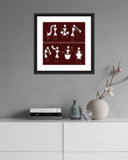 Traditional Warli Dance & Celebration Art Frame-MIV W009
