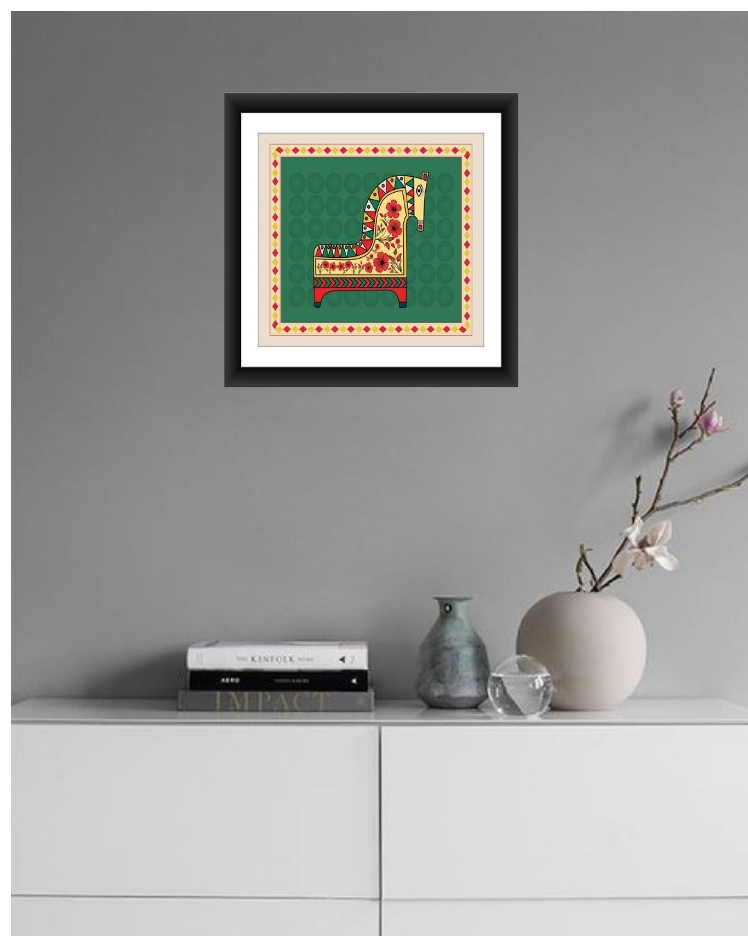 Madhubani Horse Wall Frame - MIV0182