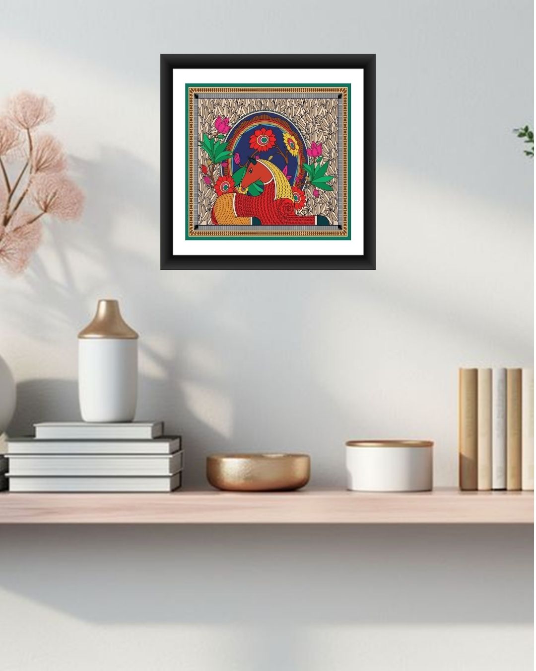 Madhubani Deer Art Wall Frame - MIV0181