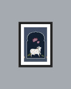 Sacred Cow And Lotus Pichwai Art - P006