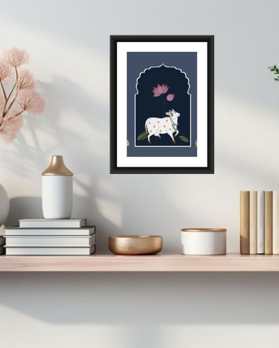 Sacred Cow And Lotus Pichwai Art - P006