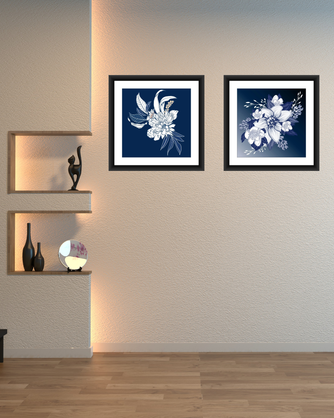 Floral Wall Decor Frames - Set of 2