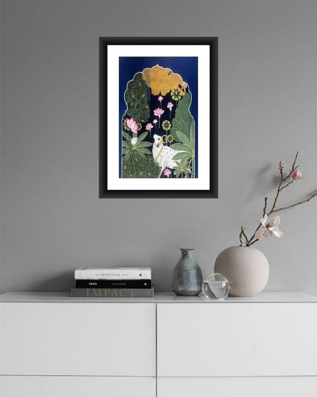 Pichwai Floral Art Frame MIV- P008