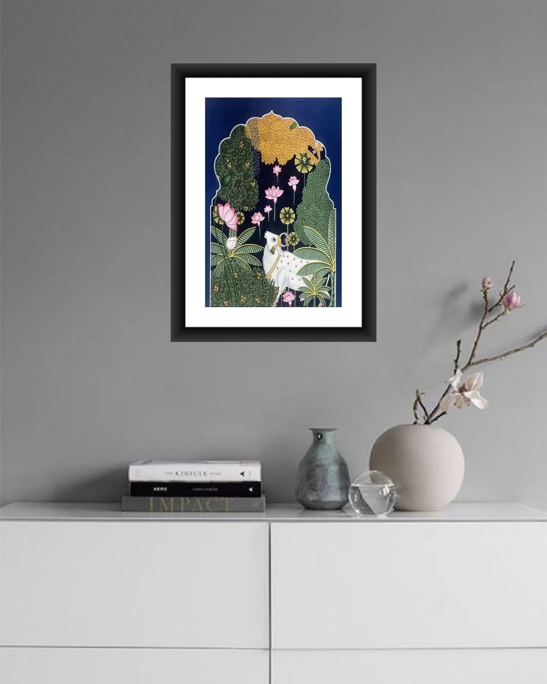 Pichwai Floral Art Frame MIV- P008