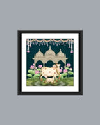 Lotus Garden With Cow Pichwai Art  MIV - P009
