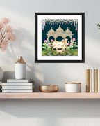 Lotus Garden With Cow Pichwai Art  MIV - P009