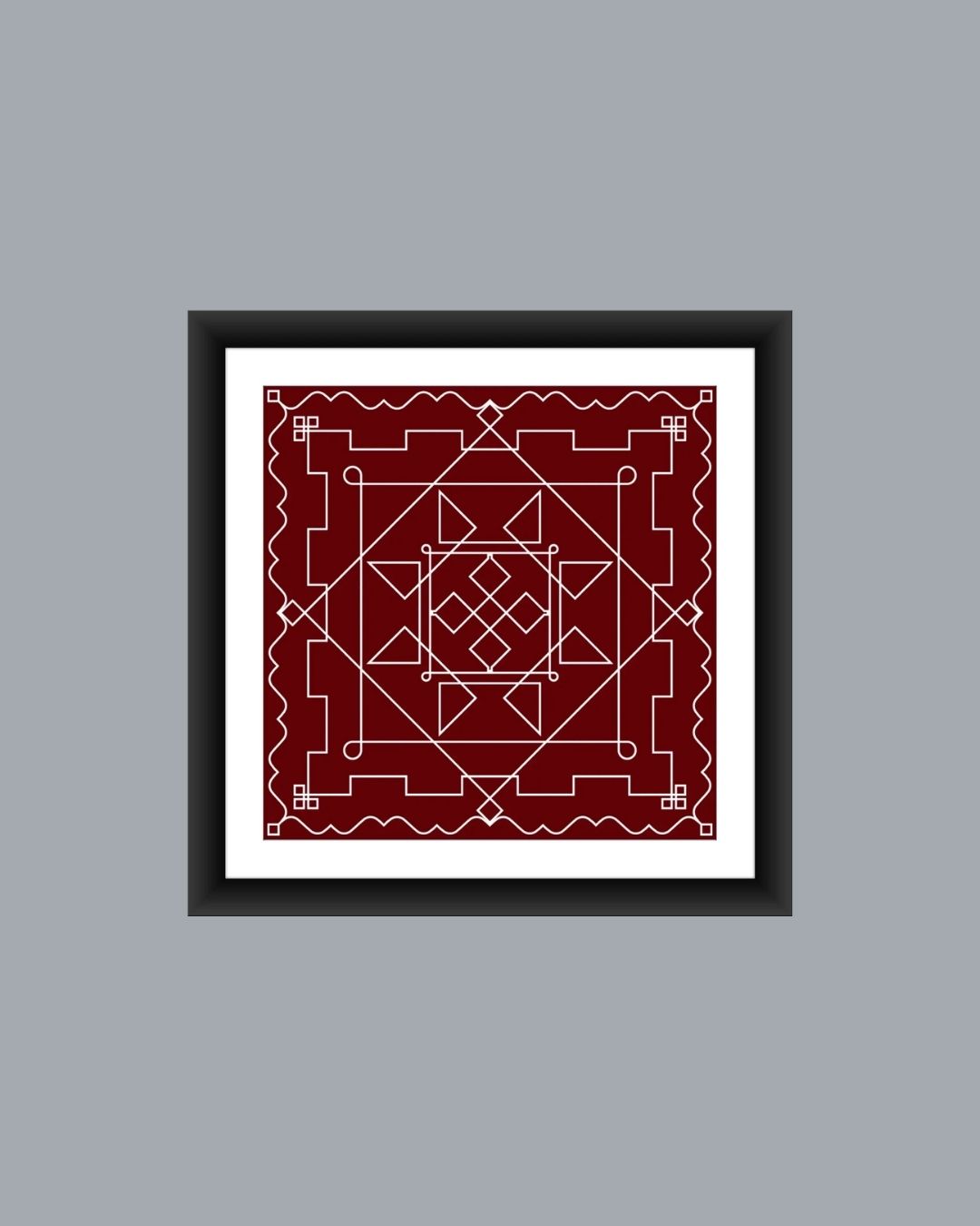 Modern Ethnic Lined Warli Art Frame for Home Decor - MIV0115