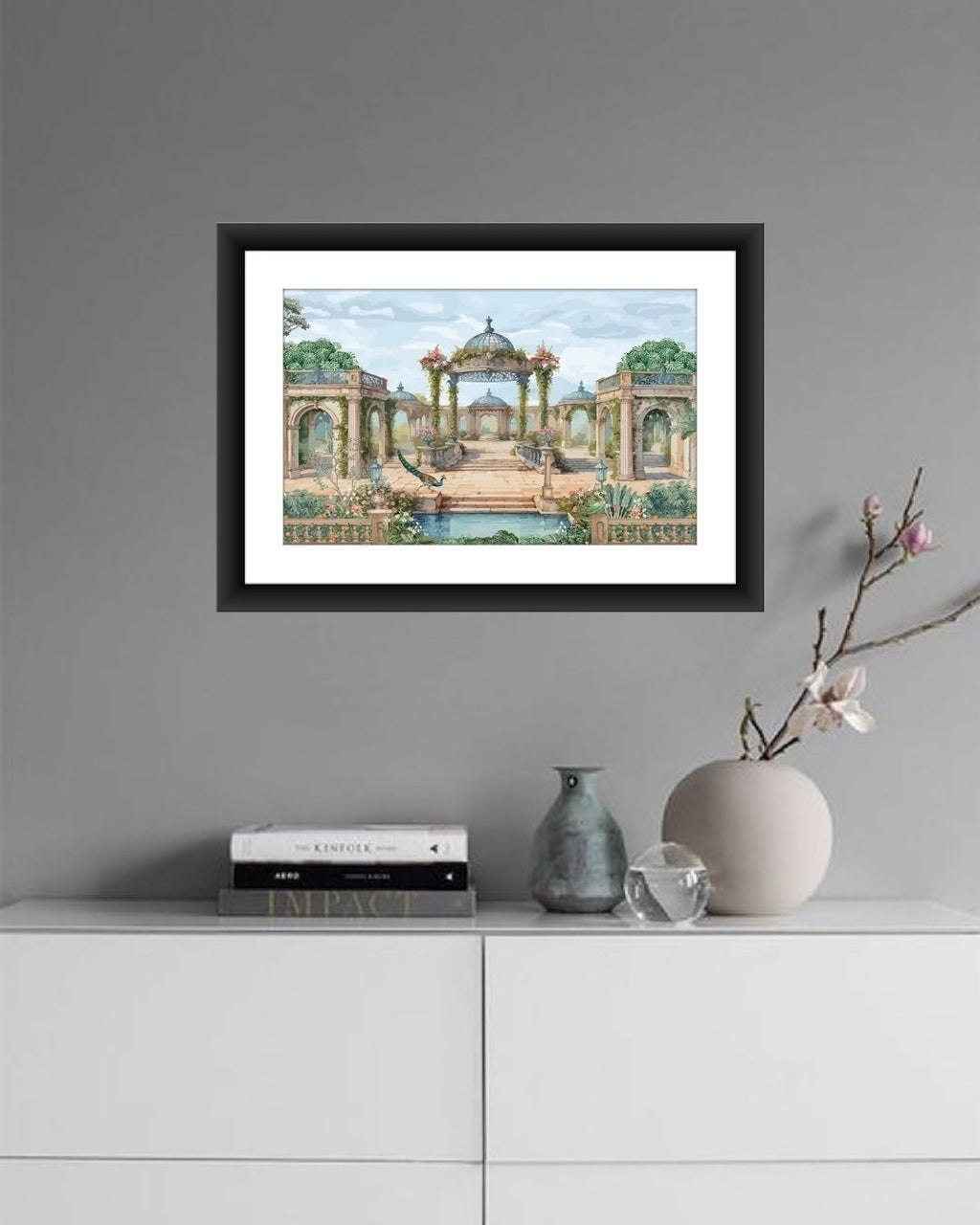 Vintage Palace Pichwai Art With Peacocks MIV - P004