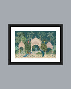 Royal Pichwai Art Frame With Peacocks MIV - P001