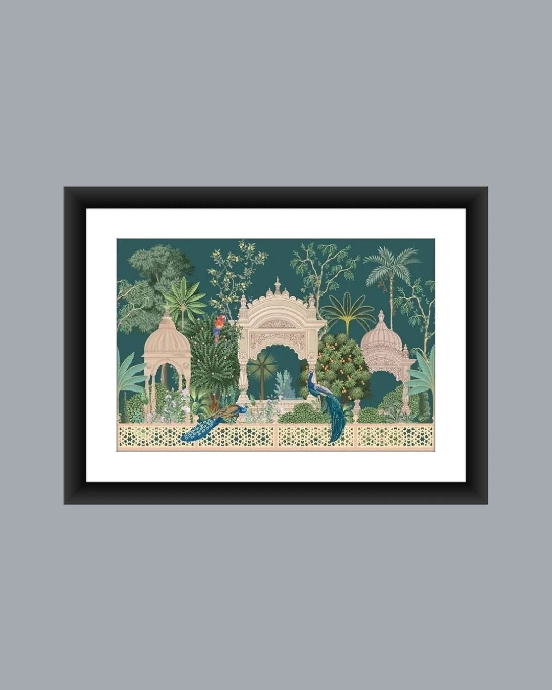 Royal Pichwai Art Frame With Peacocks MIV - P001