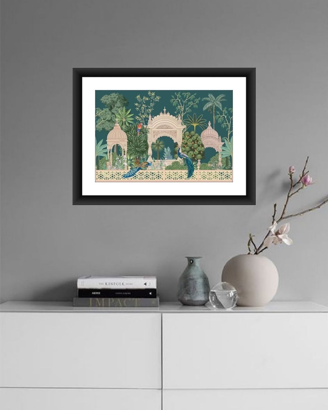 Royal Pichwai Art Frame With Peacocks MIV - P001