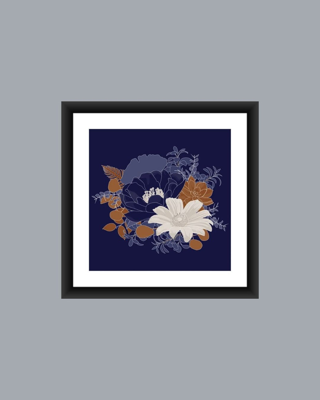 Dark Floral Wall Art Frame - MIV0164